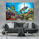 Colorful Coral Reef and Sea Life Turtle Canvas Print, by MyGreatCanvas | Canvas Wall Art Prints | Photo Prints & Wall Decor