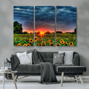 Golden Sunflower Field at Sunset – Breathtaking Sky and by MyGreatCanvas | Canvas Wall Art Prints | Photo Prints & Wall Decor