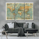 Push Pin World Map Canvas Print – Travel Tracker Wall Art