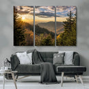 Sunrise Over the Smoky Mountains Canvas Wall Art –