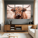 Vintage Scottish Highland Cow Cattle Art Print Farmhouse