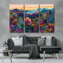 Colorful Abstract Landscape Wall Art Print Canvas - Vibrant