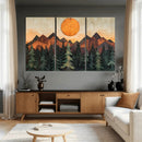 Sunset Mountain Landscape Canvas Wall Art Print - Nature
