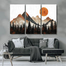 Modern Abstract Mountain Canvas Wall Art Print, Abstract