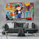 Pop Art Monopoly Man Canvas Wall Art Print - Bold and