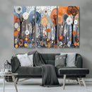 Abstract Winter Landscape Canvas Wall Art Print - Large