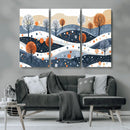 Abstract Winter Landscape Canvas Wall Art Print -  Large