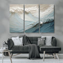 Waves Abstract Wall Art Print, Modern Framed Abstract Canvas