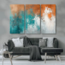 Vintage Abstract Print - Bold Teal and Orange Canvas Wall by MyGreatCanvas | Canvas Wall Art Prints | Photo Prints & Wall Decor