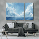 Abstract Ocean Print Artwork- Serene Blue Ocean Canvas Wall