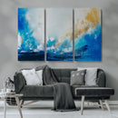 Blue Abstract Print - Dynamic Ocean-Inspired Canvas Wall Art