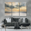 Modern Coastal Artwork with Vibrant Abstract Ocean Waves