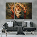 Mary Jesus Canvas Wall Art Print - Madonna and Child with