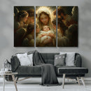 Mary Jesus Canvas Wall Art Print - Madonna and Child with