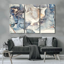 Abstract Blue and Gold Canvas Wall Art - Fluid Modern Ink