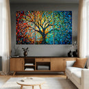 Yggdrasil Tree of Life Wall Art Print | Mosaic Style 3-Panel