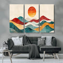Southwest Mountain Wall Art Canvas Print – Boho Triptych