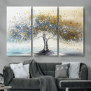 Golden and Silver Tree Wall Art – Framed Elegant Leaves by MyGreatCanvas | Canvas Wall Art Prints | Photo Prints & Wall Decor