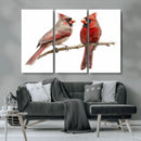 Cardinal Canvas Wall Art - Male and Female Cardinal Print -