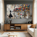 Butterfly Girl Wall Art – Vibrant Street Style Canvas Print,