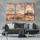 Rustic Farmhouse Wall Art Canvas Print | Barn and Field
