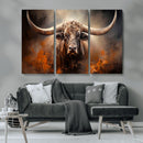 Highland Bull Canvas Abstract Canvas Wall Art Print –