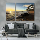 Tropical Beach Wall Art - Stunning Ocean Sunset Canvas Print