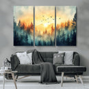 Abstract Forest Wall Art Print- Serene Nature Canvas Print