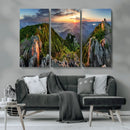 Mountain Sunset Panoramic Wall Art Canvas Print – Framed