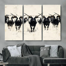 Texas Longhorn Wall Art – Framed Black White Cattle Canvas by MyGreatCanvas | Canvas Wall Art Prints | Photo Prints & Wall Decor