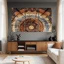 Tree Rings Wall Art Canvas Print – Rustic Wood Texture