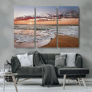 Ocean Sunset Wall Art Canvas Print – Framed Sandy Shore