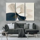 Minimal Flower Wall Art Canvas Print – Framed Beige Bloom