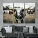 Texas Longhorn Wall Art – Framed Speckled Cow Canvas by MyGreatCanvas | Canvas Wall Art Prints | Photo Prints & Wall Decor