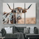 Texas Longhorn Wall Art – Framed Speckled Cow Canvas by MyGreatCanvas | Canvas Wall Art Prints | Photo Prints & Wall Decor