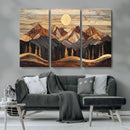 Wood Mountain Wall Art Canvas Print – Framed Boho Abstract by MyGreatCanvas | Canvas Wall Art Prints | Photo Prints & Wall Decor
