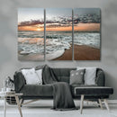 Ocean Sunset Wall Art Canvas Print – Framed Beach Waves