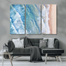 Aerial Ocean View Wall Art Canvas Print – Framed Soft Blue