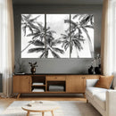 Black and White Palm Wall Art Canvas Print – Framed