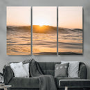 Calm Water Wall Art – Framed Sunset Waves Canvas Artwork, by MyGreatCanvas | Canvas Wall Art Prints | Photo Prints & Wall Decor