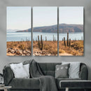 Desert Lake Wall Art – Framed Cactus Mountain Canvas by MyGreatCanvas | Canvas Wall Art Prints | Photo Prints & Wall Decor