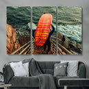 Surfer Stairway Wall Art – Framed Ocean Surf Canvas Artwork, by MyGreatCanvas | Canvas Wall Art Prints | Photo Prints & Wall Decor