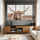 Longhorn Cow Wall Art Canvas Print – Framed Texas Ranch