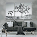 Joshua Tree Wall Art Canvas Print – Framed Black White