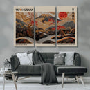 Modern Japanese Wall Art Canvas Print – Framed Abstract