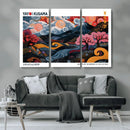 Modern Japanese Wall Art Canvas Print – Framed Abstract