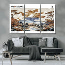 Modern Japanese Wall Art Canvas Print – Framed Abstract