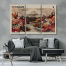 Modern Japanese Wall Art Canvas Print – Framed Abstract