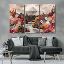 Mountain Wall Art Canvas Print – Framed Autumn Forest