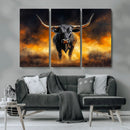 Longhorn Canvas Wall Art Canvas Print – Framed Bold Bull